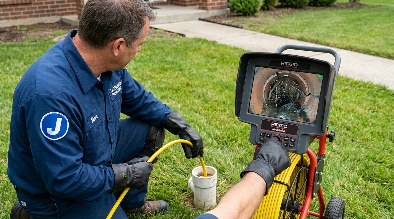 Sewer camera inspection being performed by Johns Plumbing LLC in El Paso